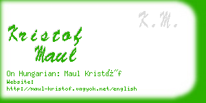 kristof maul business card